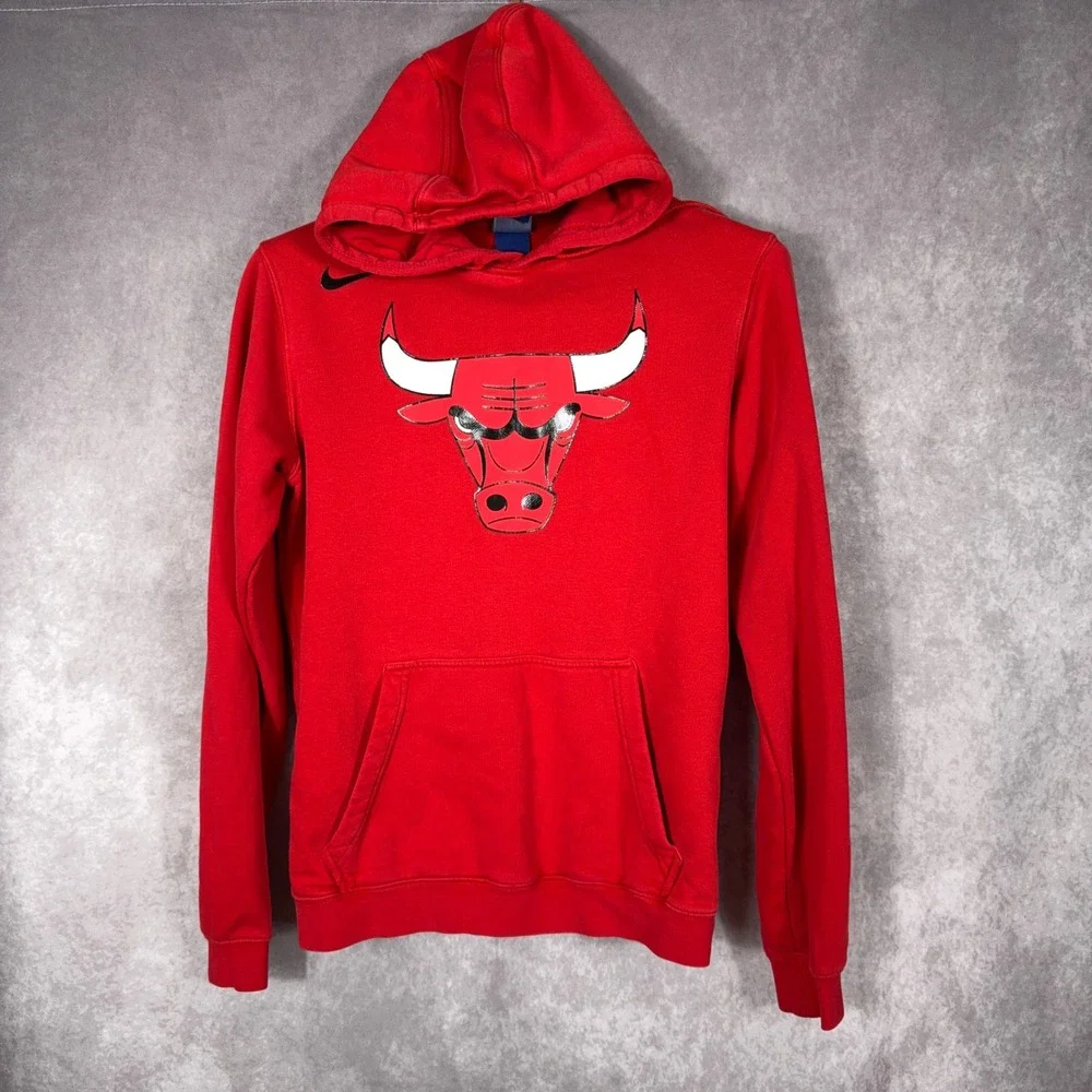 Nike Chicago Bulls NBA Hoodie‎ Fleece Graphic Sweatshirt Small Red Basketball
